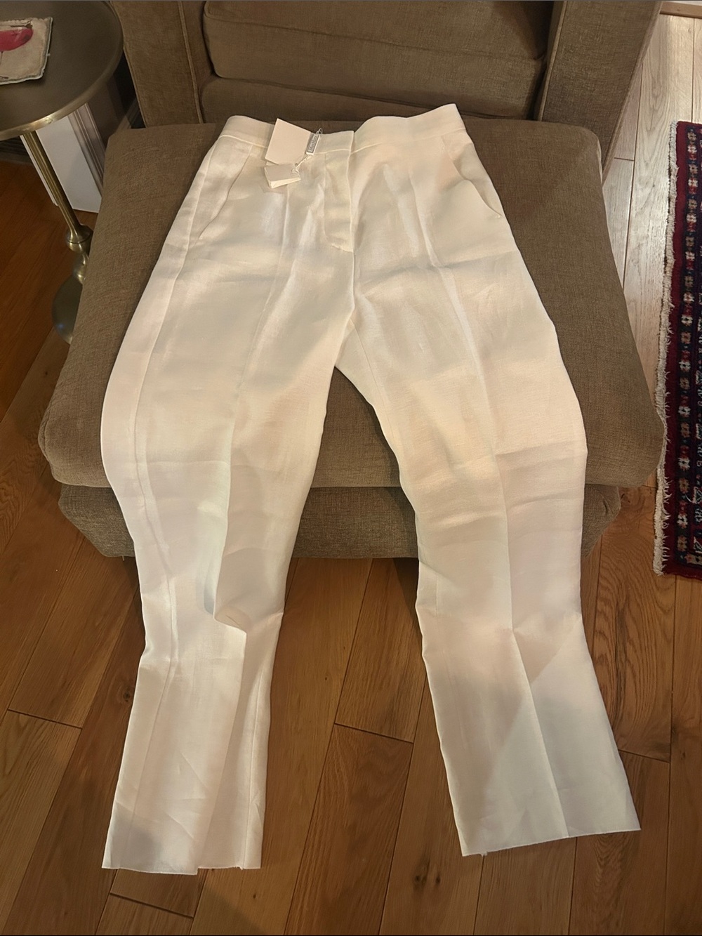 MaxMara White Linen Dress Pants - Classic Tailored Fit